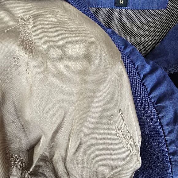 VTG Bobby Jones 1/4 Zip Snap Button Closure Silk Pullover Lightweight Jacket M - Picture 7 of 8